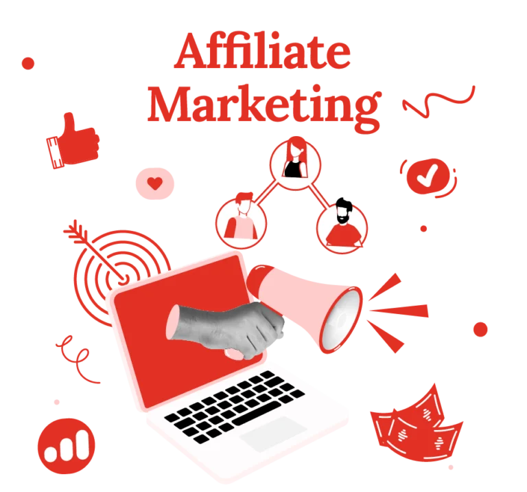 Laptop mit Lautsprecher steht für Werbung im Affiliate Marketing