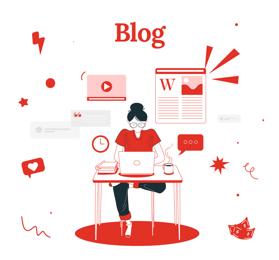 Mit Deinem Blog 1.000 Euro verdienen: Die ehrliche Schritt-für-Schritt Anleitung für Einsteiger:innen 3 vektorgrafik mädchen sitzt am laptop und schreibt einen blog