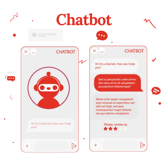 Chatbot - einfach erklärt 5 männchen als chatbot textet aus dem smartphone antworten