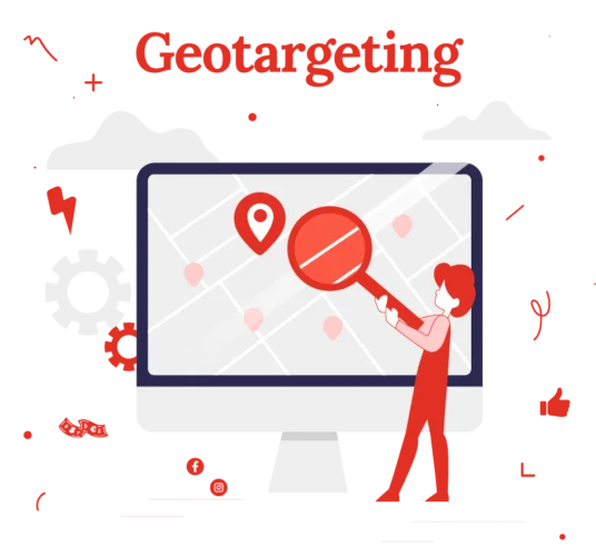 Geotargeting einfach erklärt: So erreichst Du mit Social Media die Richtigen in Deiner Region 6 gezielte social-media-werbung mit geotargeting: die grafik zeigt, wie inhalte abhängig vom standort der nutzer:innen ausgespielt werden – z. b. in einer bestimmten stadt oder einem umkreis.