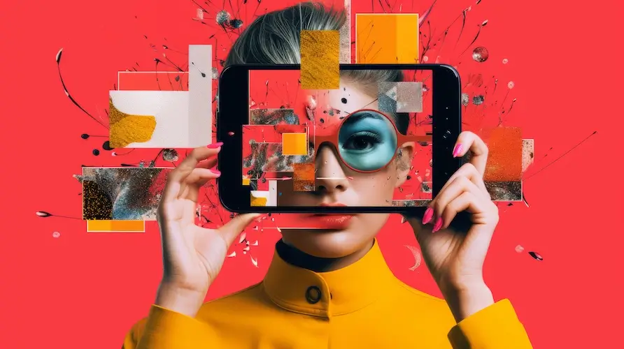 frau hinter einem ipad als sinnbild für influencer:innen