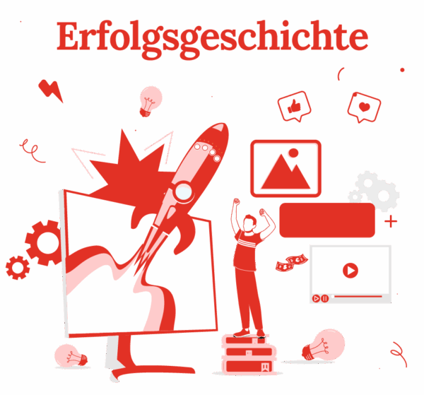 Illustration Erfolgsgeschichte 2025 durch eigenes Online Business