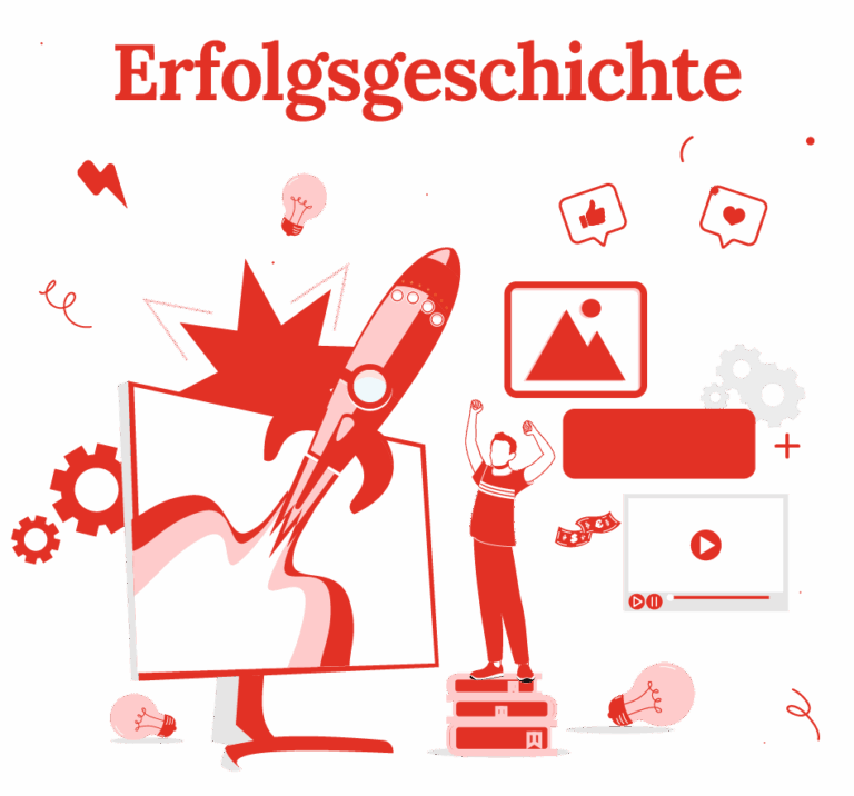 Illustration Erfolgsgeschichte 2025 durch eigenes Online Business