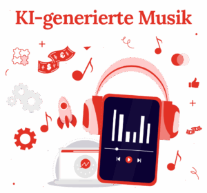 Illustration, so verdienst Du mit KI-generierter Musik Geld