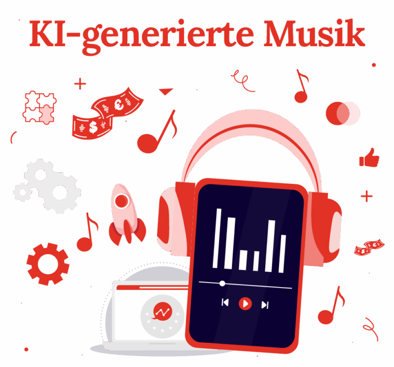 Illustration, so verdienst Du mit KI-generierter Musik Geld