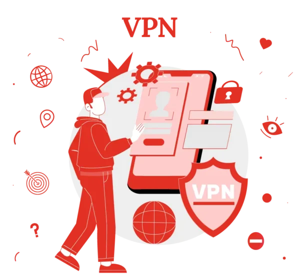 Illustration von Constance Nowak um VPN einfach erklärt zu zeigen