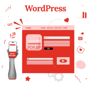 Illustration zeigt WordPress für die erste eigene Webseite