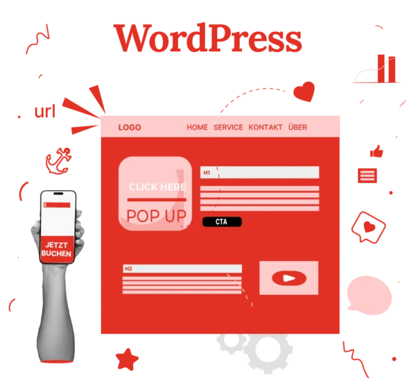 Illustration zeigt WordPress für die erste eigene Webseite