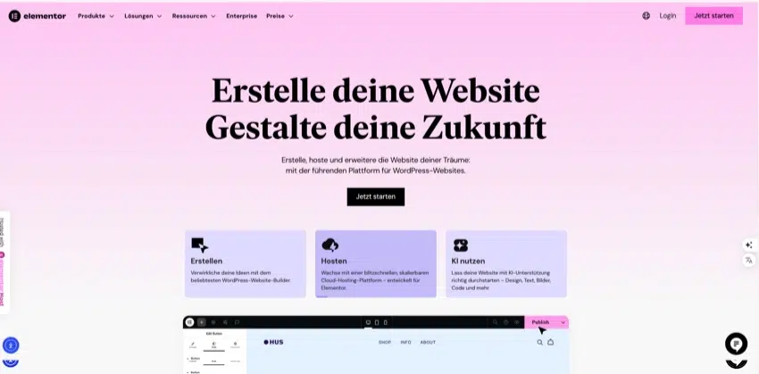Diese 5 Website-Fehler machen viele – Du nicht! 4 elementor-webpage-builder-startseite-screenshot