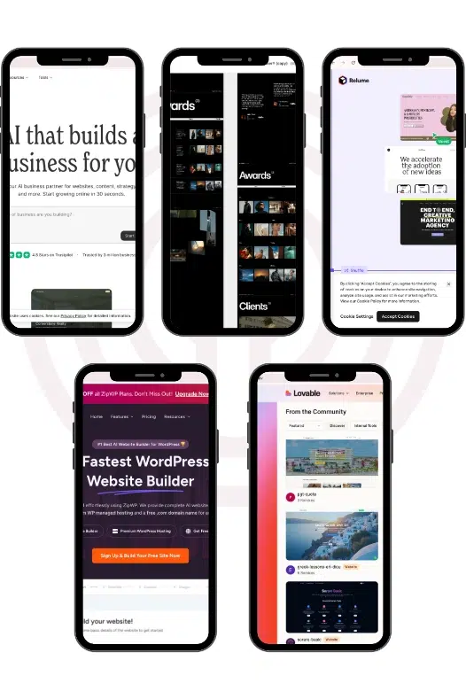 KI-Website-Builder im Vergleich – Was künstliche Intelligenz heute schon für Dich erledigt (und was nicht) - Teil 3 2 mockup-der-startseiten-von-ki-pagebuildern-durable-relume-frameai