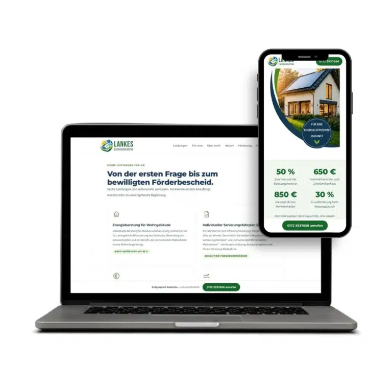 Leistungen und Förderung auf der Website von Lankes Energieberatung